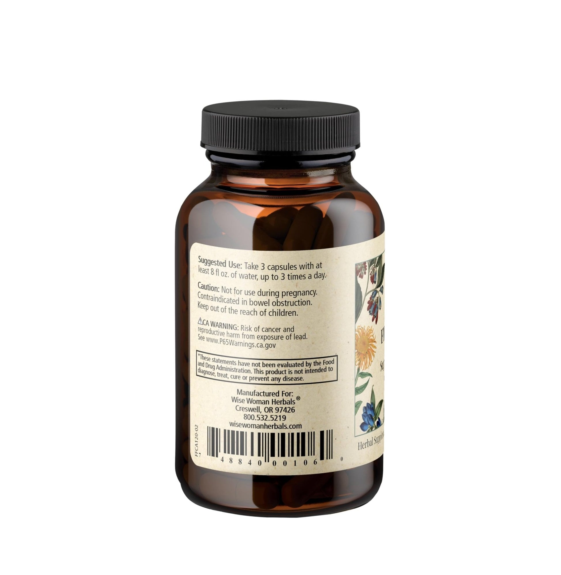 Wise Woman Herbals – Fiber Flow Capsules 120 Count – Supports Healthy Digestive Function, Gut Health, Bowel Health and Regularity - PrimeBioHealth - canada supplements