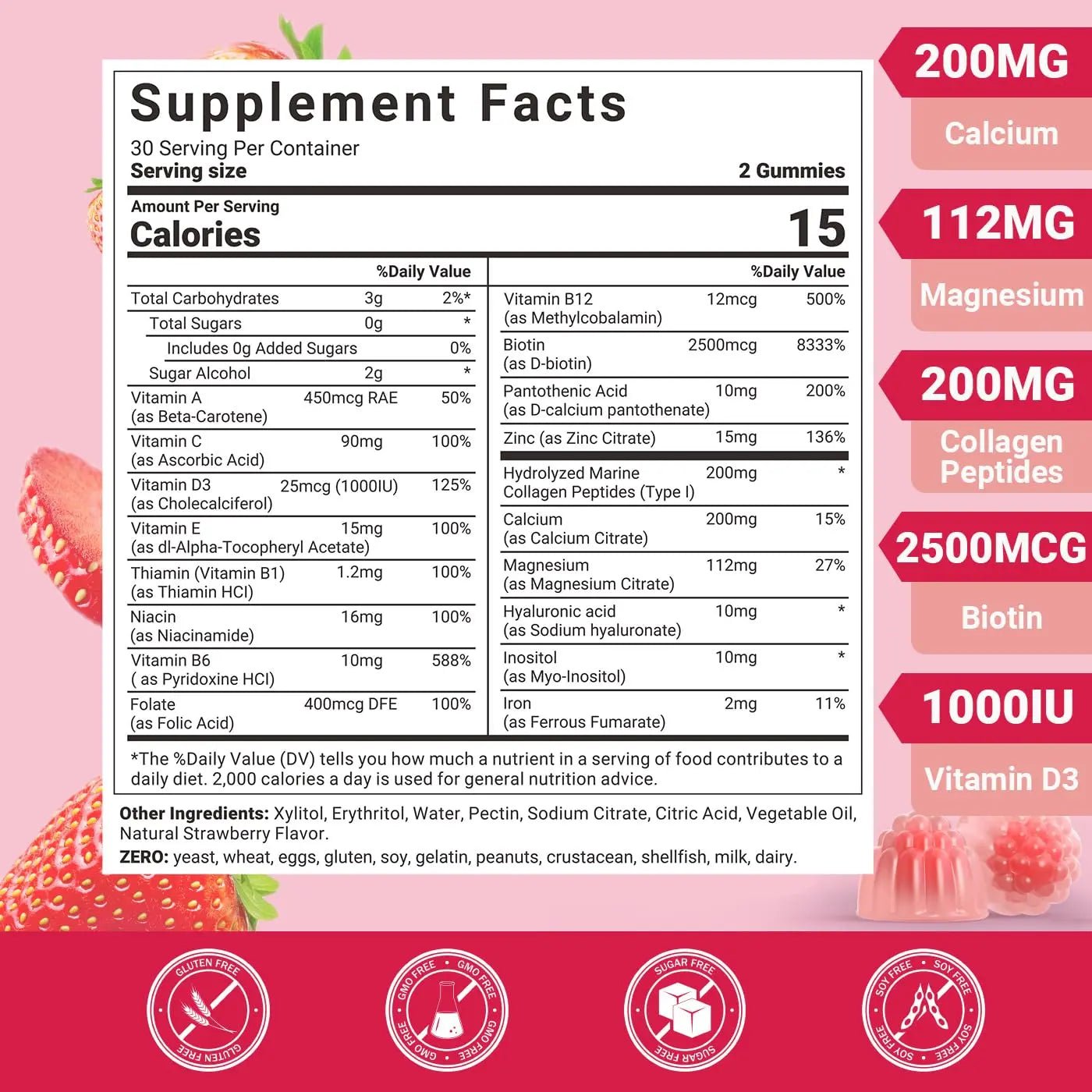 Wiszeen Sugar Free Methylated Multivitamin for Women Gummies, Biotin, Collagen, Calcium, Magnesium, Inositol, Folate, Iron, Vitamin A, C, D, E - PrimeBioHealth - canada supplements