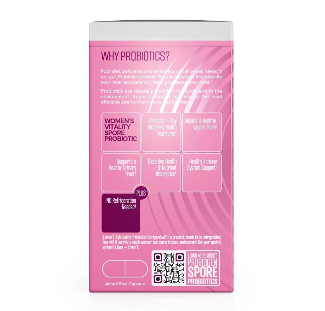 Women’s Daily Probiotic Supplement – Vitality Probiotic with Smart Spore Technology, Lactobacillus Cultures, Gut & Vaginal Health Support, Gluten-Free, Non-GMO - 60 Capsules - PrimeBioHealth - canada supplements