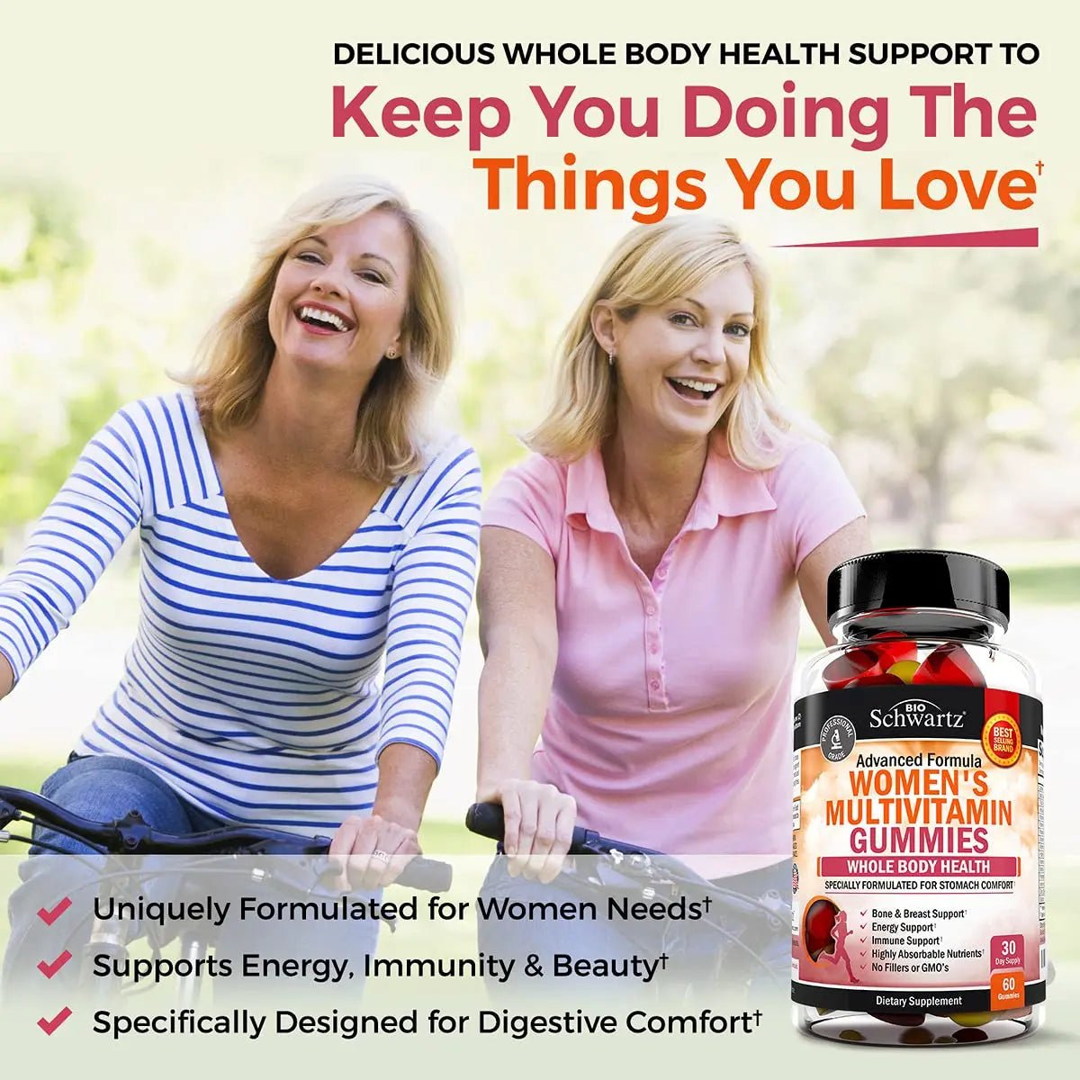 Women's Multivitamin Gummies with Vitamin A C B6 B12 D & E Vitamins for Immune Support - Gummy Multivitamin for Women - PrimeBioHealth - canada supplements
