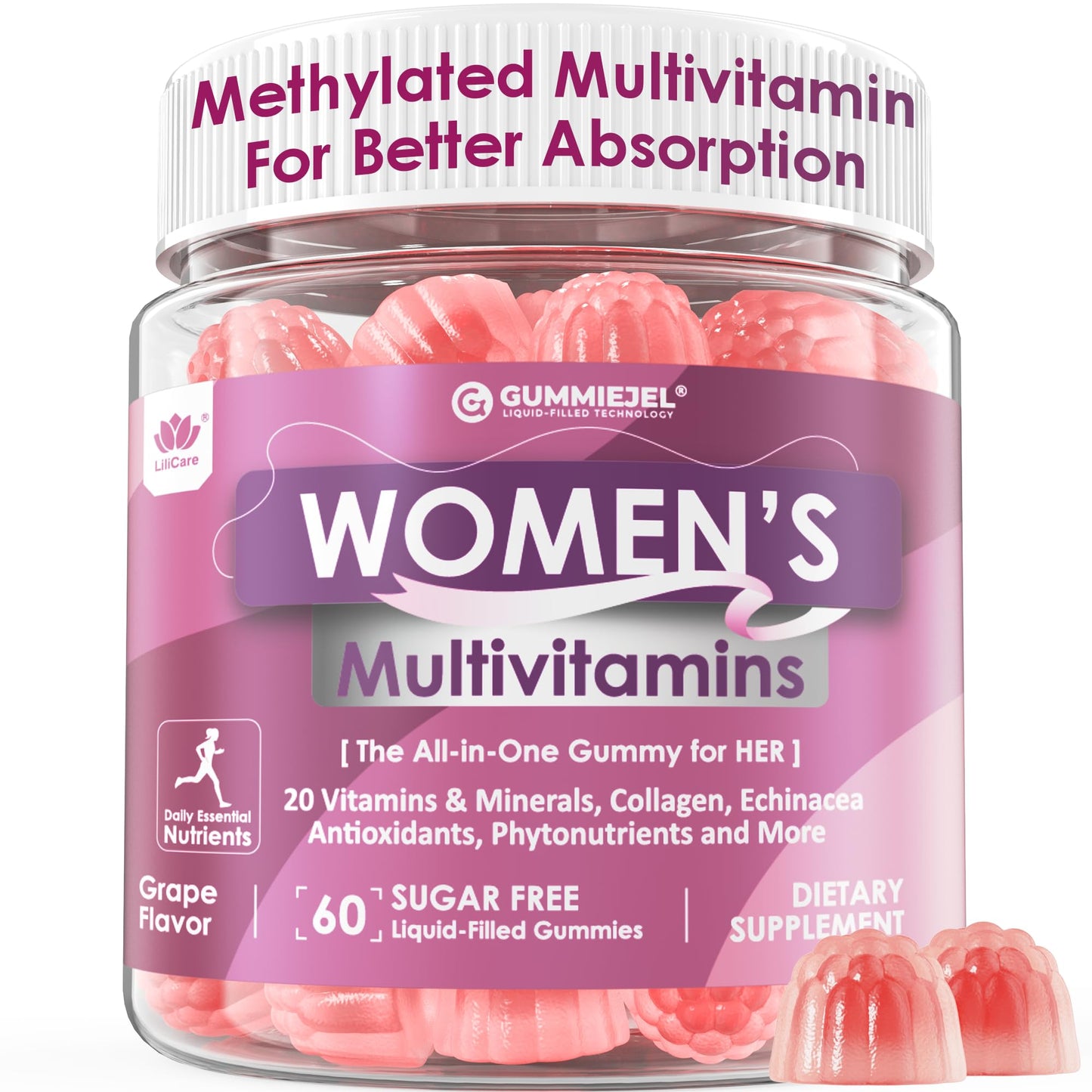 Womens Multivitamin Gummy, Methylated Multivitamin for Women, Biotin, Methylfolate, Iron, Collagen, Vitamins A C D, B Complex, Antioxidants for Women's Daily Support, - PrimeBioHealth - canada supplements