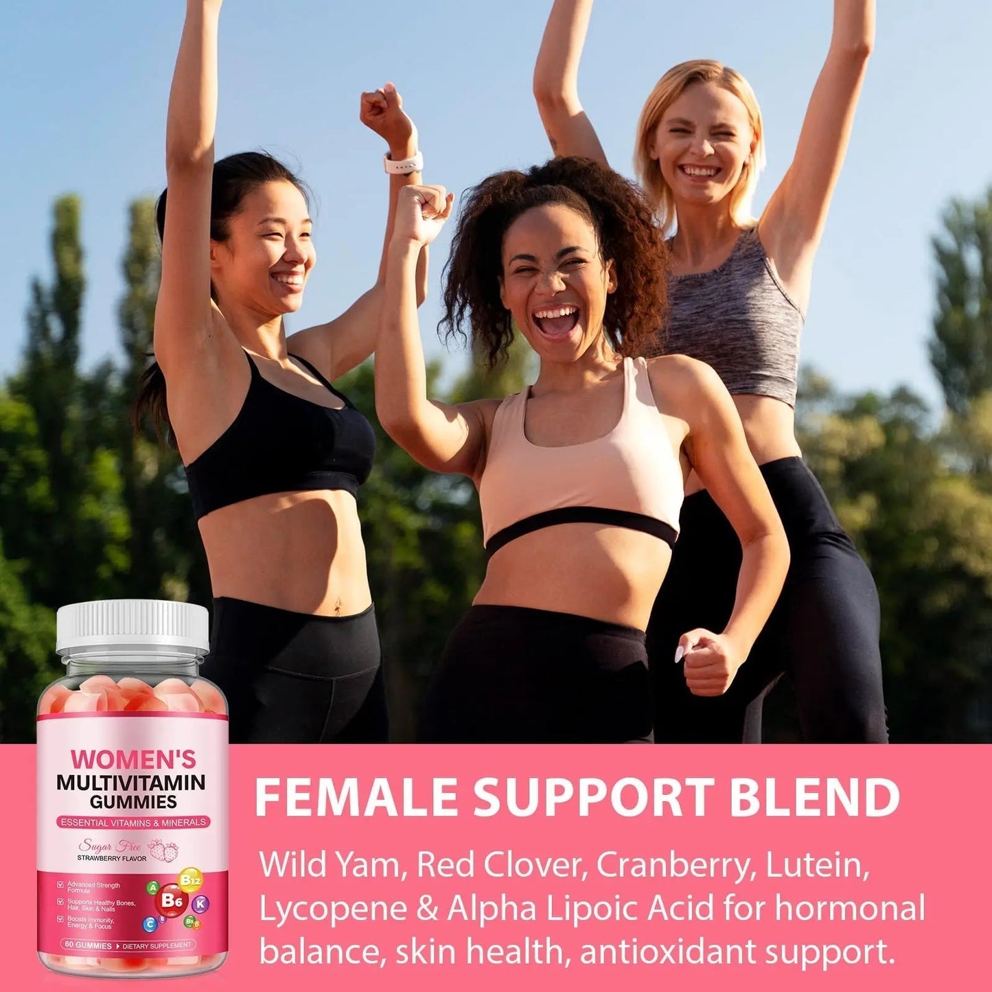 Women's Multivitamin Gummy, Vitamins A, C, D, E, K, B6, and B12 Womens Daily Multivitamin Gummy for Hair,Skin & Nails, Immune Energy - PrimeBioHealth - canada supplements