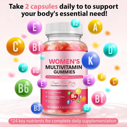 Women's Multivitamin Gummy, Vitamins A, C, D, E, K, B6, and B12 Womens Daily Multivitamin Gummy for Hair,Skin & Nails, Immune Energy - PrimeBioHealth - canada supplements