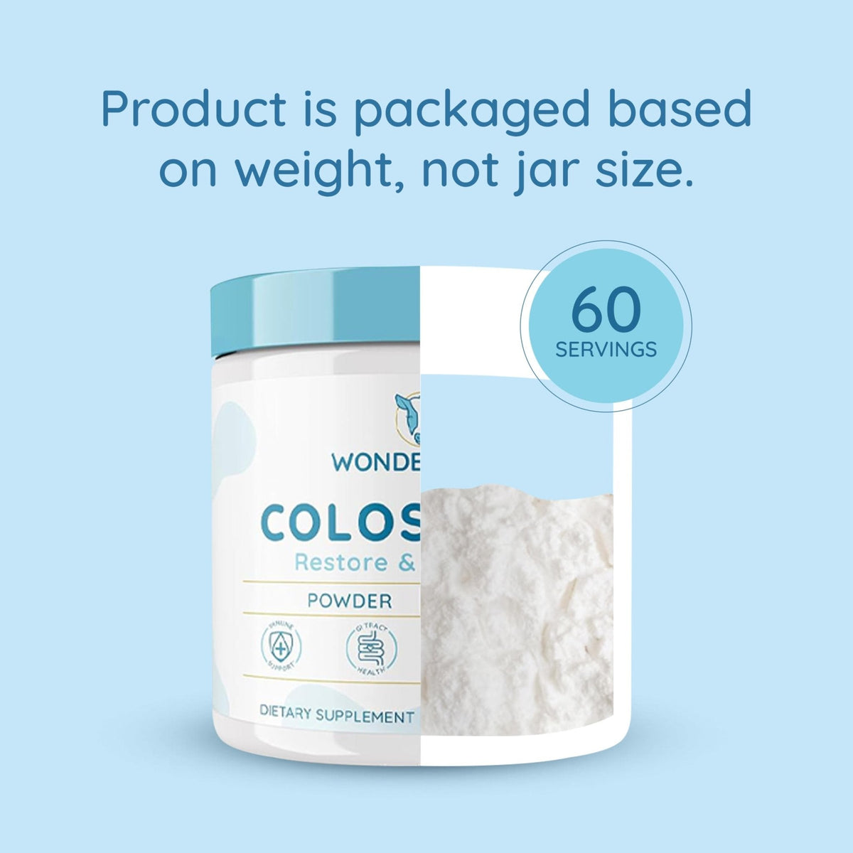 WONDERCOW Colostrum Supplement Powder for Gut Health, Immune Support & Wellness | Natural IgG Pure Whole Bovine Colostrum Superfood - PrimeBioHealth - canada supplements