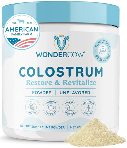 WONDERCOW Colostrum Supplement Powder for Gut Health, Immune Support & Wellness | Natural IgG Pure Whole Bovine Colostrum Superfood - PrimeBioHealth - canada supplements