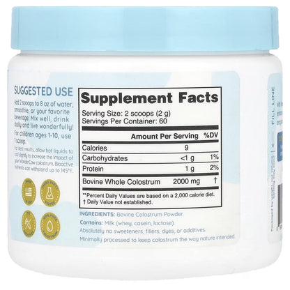 WONDERCOW Colostrum Supplement Powder for Gut Health, Immune Support & Wellness | Natural IgG Pure Whole Bovine Colostrum Superfood - PrimeBioHealth - canada supplements