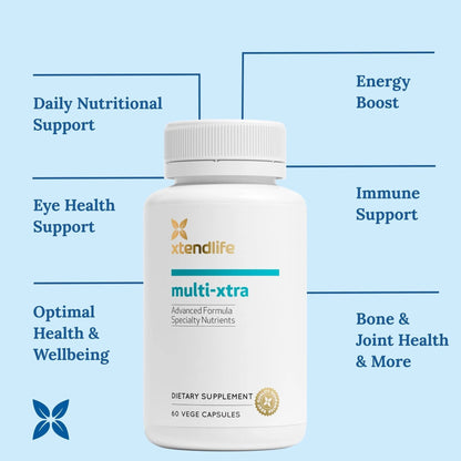 Xtendlife Multi-Xtra Multivitamin for Immune, Heart & Energy Support - 40+ Bioavailable Vitamins, Minerals, Antioxidants & Herbs - PrimeBioHealth - canada supplements