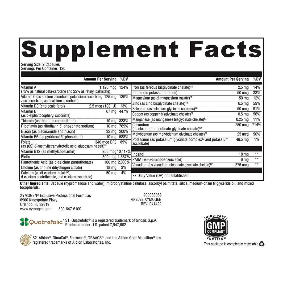 XYMOGEN ActivNutrients with Iron and Copper - Multivitamin Multimineral for Wellness, Immune, Energy and Mood Support - PrimeBioHealth - canada supplements