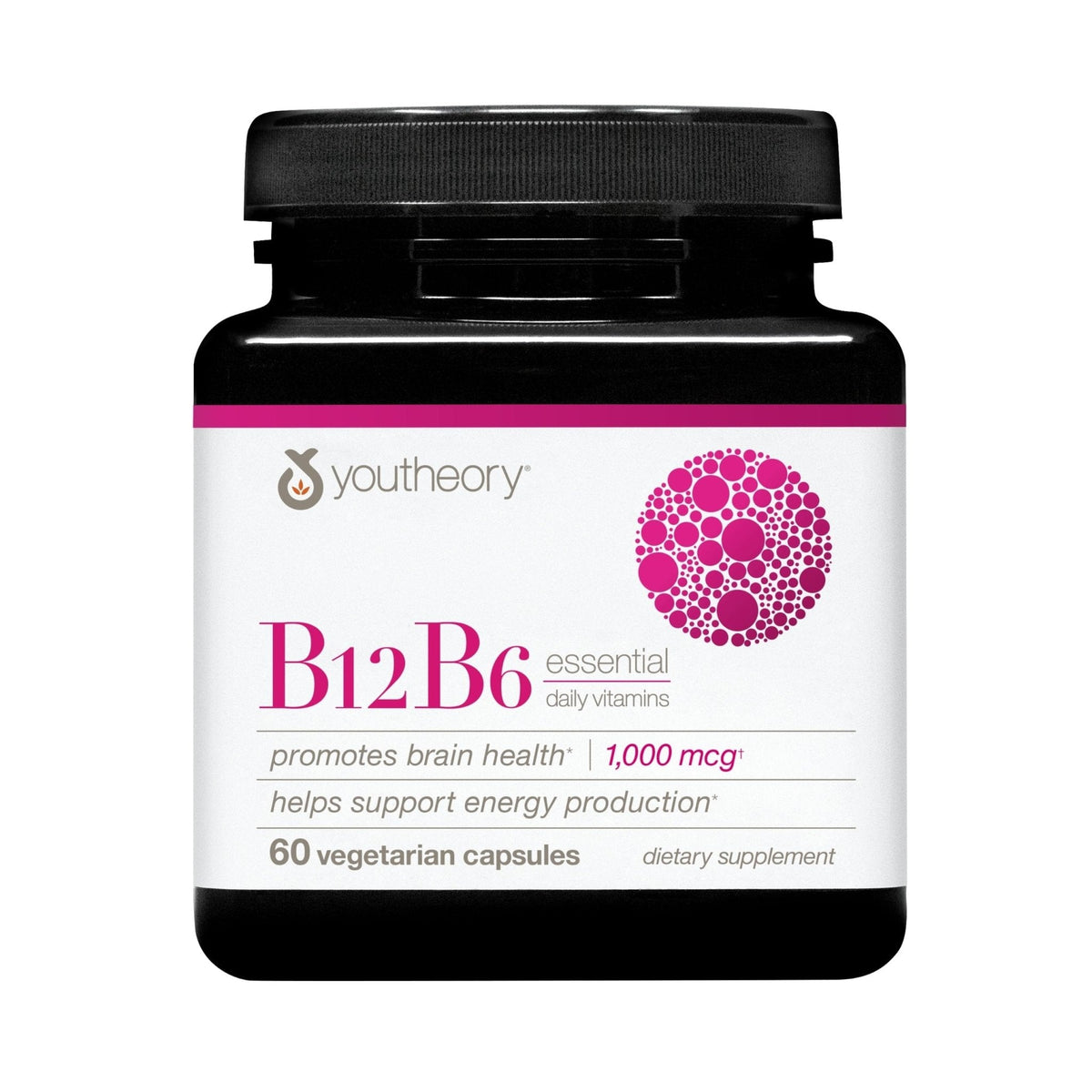 Youtheory B12B6 - Vitamin B12 & B6 - Supports Mood, Nervous System & Metabolism* - Aids Memory & Stress Management* - PrimeBioHealth - canada supplements