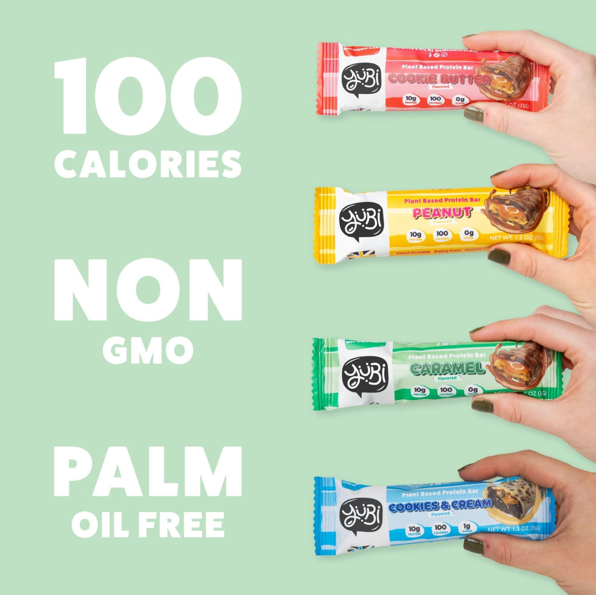 YuBi Bars - Protein Bars - 12 Bar Variety Pack - 100 Calories, 10g of Protein, Low Sugar, Low Carb, Palm Oil Free/Non-GMO, Gluten Free, Dairy Free, Healthy Snack, Non-GMO - 14.8oz (12 Pack, Variety Box) - PrimeBioHealth - canada supplements