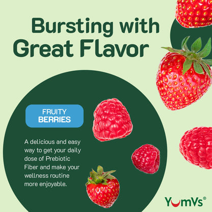 YumVs Sugar Free Prebiotic Fiber Gummies for Adults and Kids - Berry Flavor - Kosher Halal 4g High Fiber Supplement for Women and Men - PrimeBioHealth - canada supplements