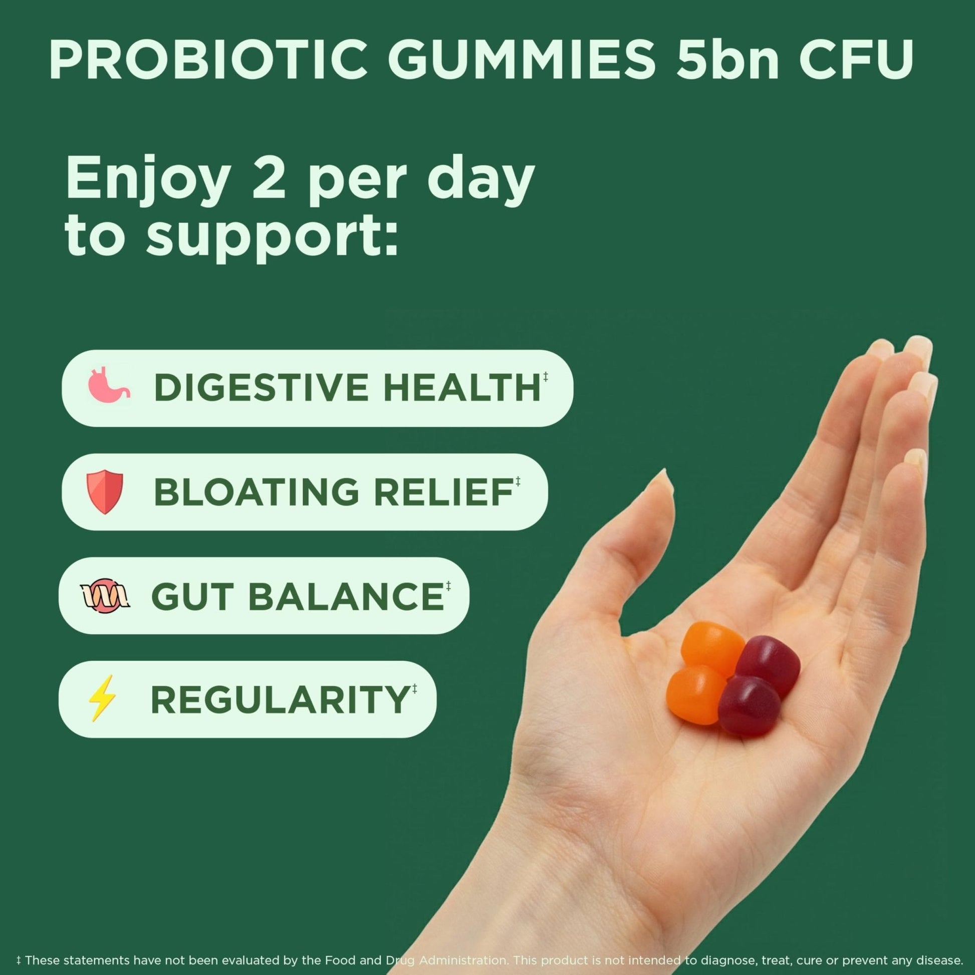 Yuve Natural Sugar Free Probiotic Gummies 5 Billion CFU, Helps with Constipation, Bloating & Leaky Gut - Vegan, Gluten-Free & Non-GMO - 60ct - PrimeBioHealth - canada supplements