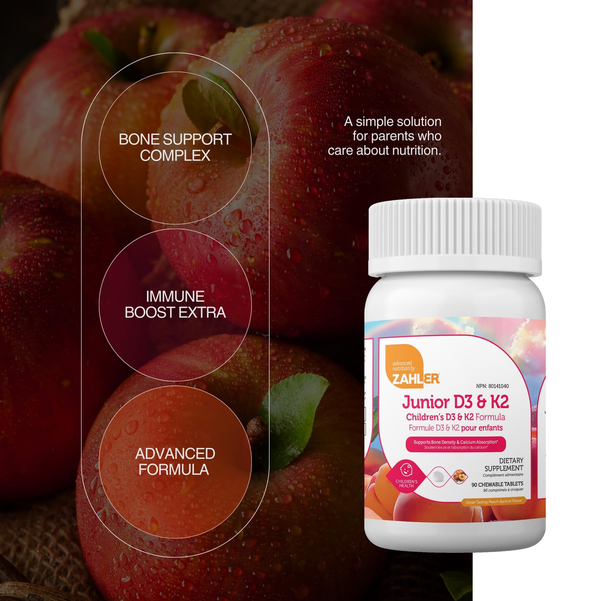 Zahler - Junior Vitamin D3 + K2 Chewable Tablets for Kids| Vitamin D for Kids 2000 IU | Delicious Vitamin D K2 Chews to Support Healthy Bones & Teeth - PrimeBioHealth - canada supplements