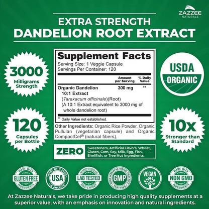 Zazzee Urinary Tract Cleanse & Detox Bundle | USDA Organic Dandelion Root Extract Capsules Plus D-Mannose 1000mg Capsules for UT & Bladder Cleansing - PrimeBioHealth - canada supplements