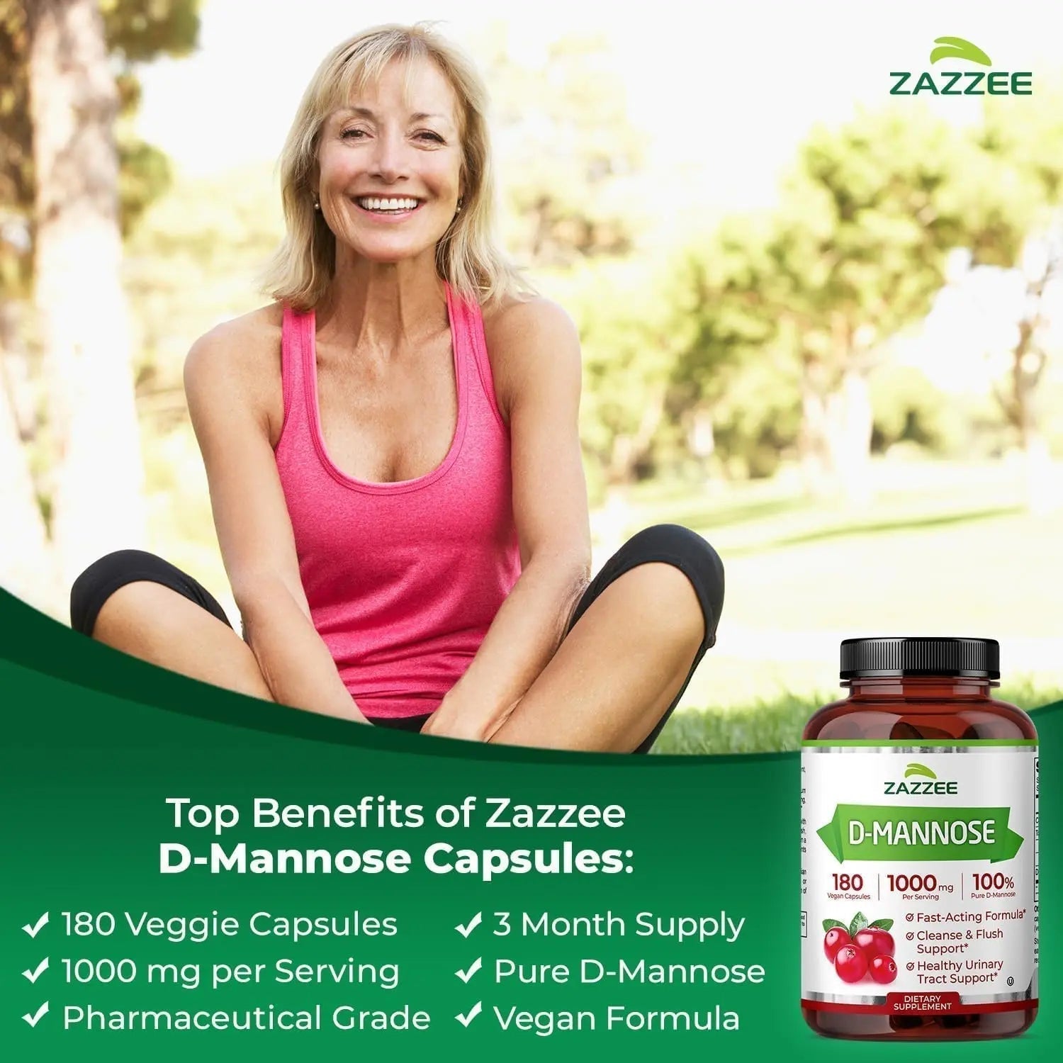 Zazzee Urinary Tract Cleanse & Detox Bundle | USDA Organic Dandelion Root Extract Capsules Plus D-Mannose 1000mg Capsules for UT & Bladder Cleansing - PrimeBioHealth - canada supplements