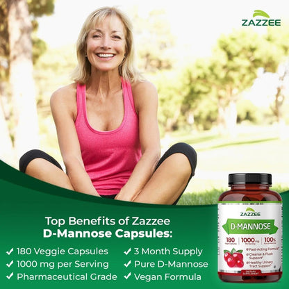 Zazzee Urinary Tract Cleanse & Detox Bundle | USDA Organic Dandelion Root Extract Capsules Plus D-Mannose 1000mg Capsules for UT & Bladder Cleansing - PrimeBioHealth - canada supplements