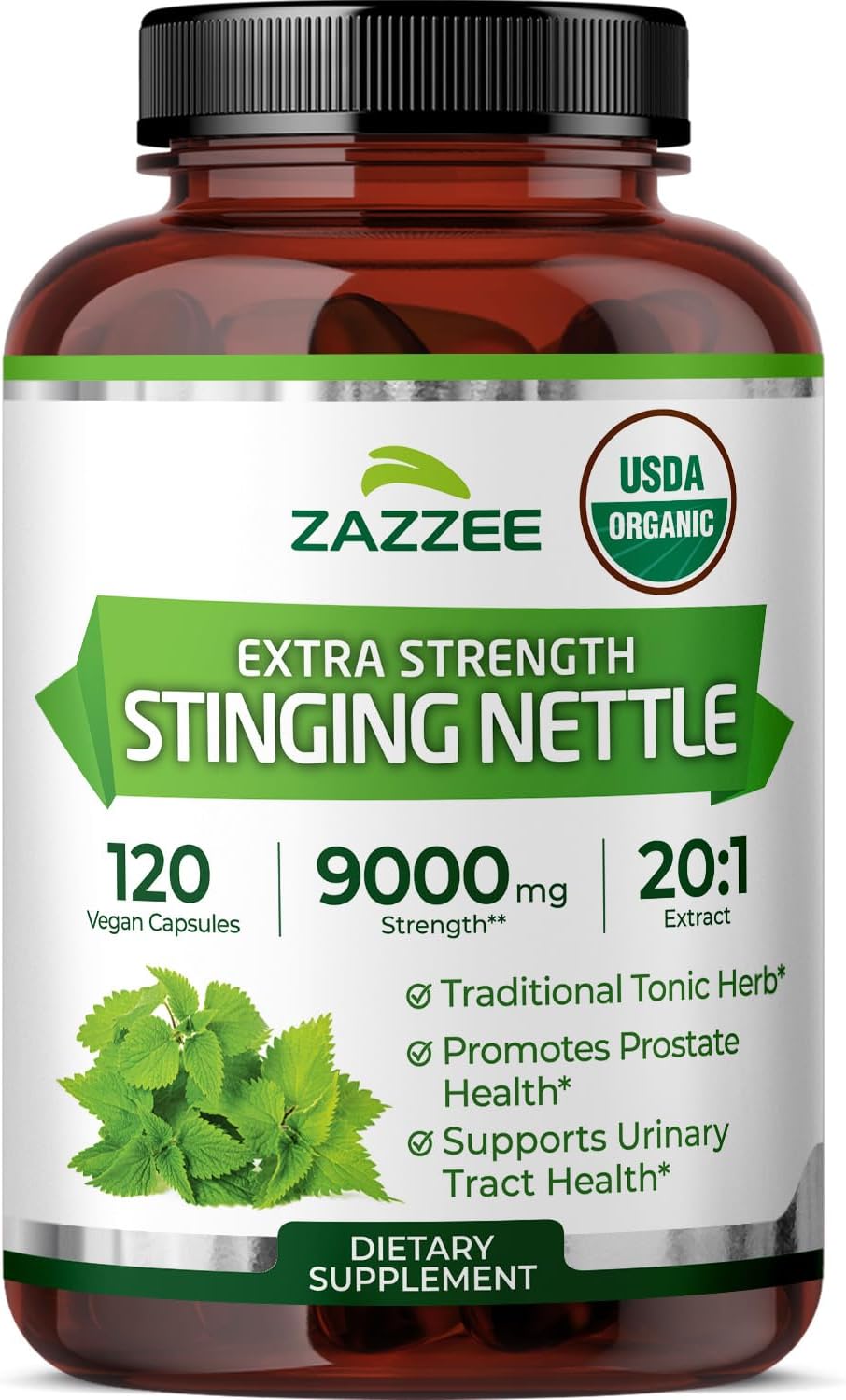 Zazzee USDA Organic Stinging Nettle Leaf 20:1 Extract, 120 Vegan Capsules, 4 Month Supply, Urtica Dioica, Respiratory, Immune & Seasonal Wellness Support, Organic Herbal Supplement, Made in the USA - PrimeBioHealth - canada supplements