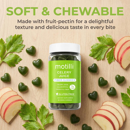 zdiwond Motilli Celery Juice Fiber Gummies, with Prebiotic Fiber and Botanical Ingredients, 60 Count - PrimeBioHealth - canada supplements