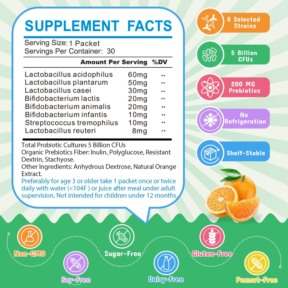 ZEBORA Kids Probiotic & Prebiotics Powder Age 3+ Support Children's Digestive & Immune System with Natural Source, Promotes Constipation Relief, Non-GMO - PrimeBioHealth - canada supplements
