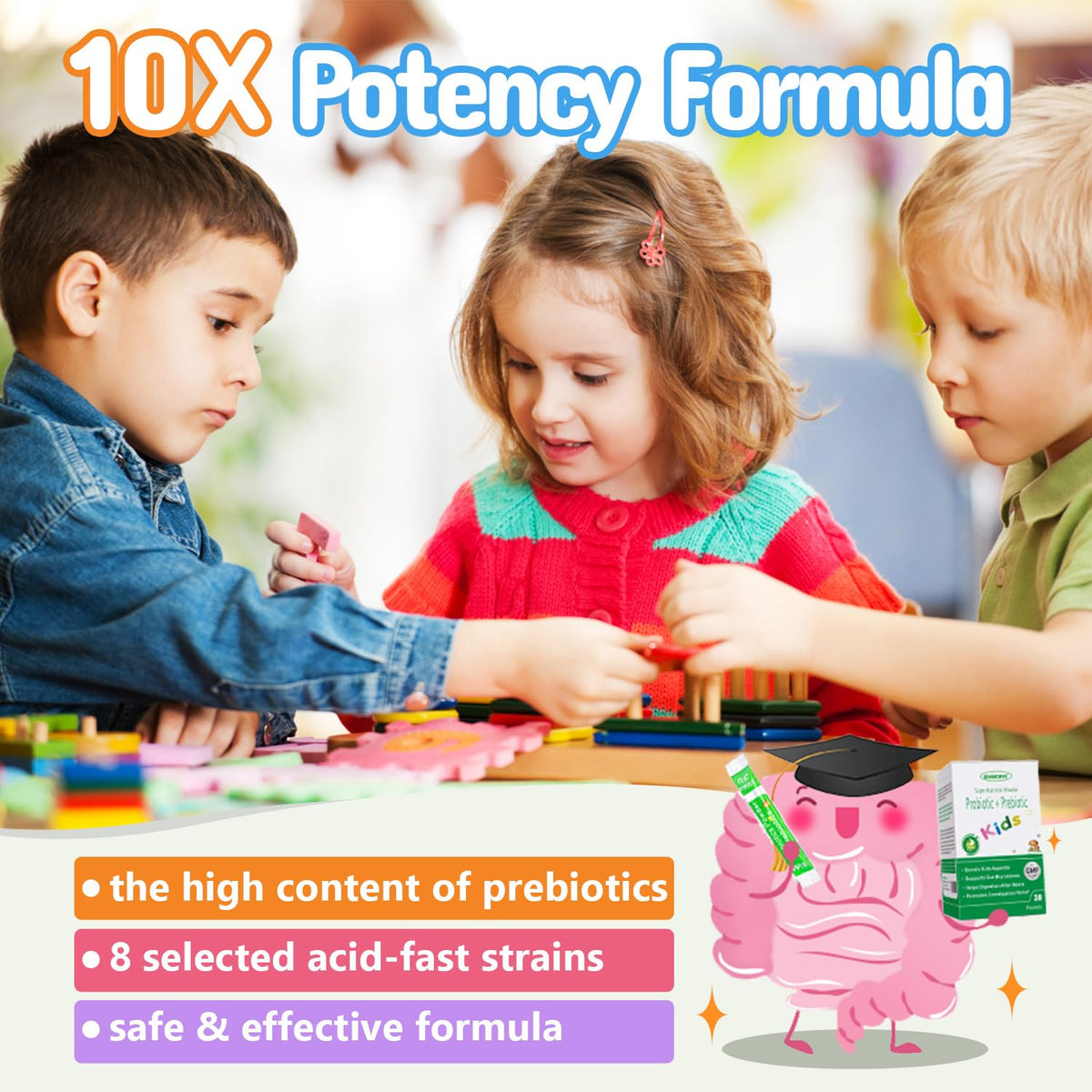 ZEBORA Kids Probiotic & Prebiotics Powder Age 3+ Support Children's Digestive & Immune System with Natural Source, Promotes Constipation Relief, Non-GMO - PrimeBioHealth - canada supplements