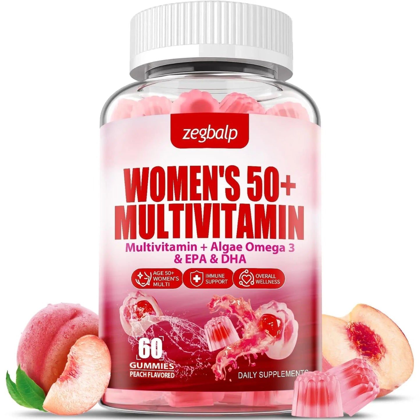 ZEGBALP Sugar-Free Womens Multivitamin 50 Plus Gummies with Calcium, Magnesium, Zinc, Vitamin A, C, D3, E, K2, B Complex, Folate, Biotin - PrimeBioHealth - canada supplements