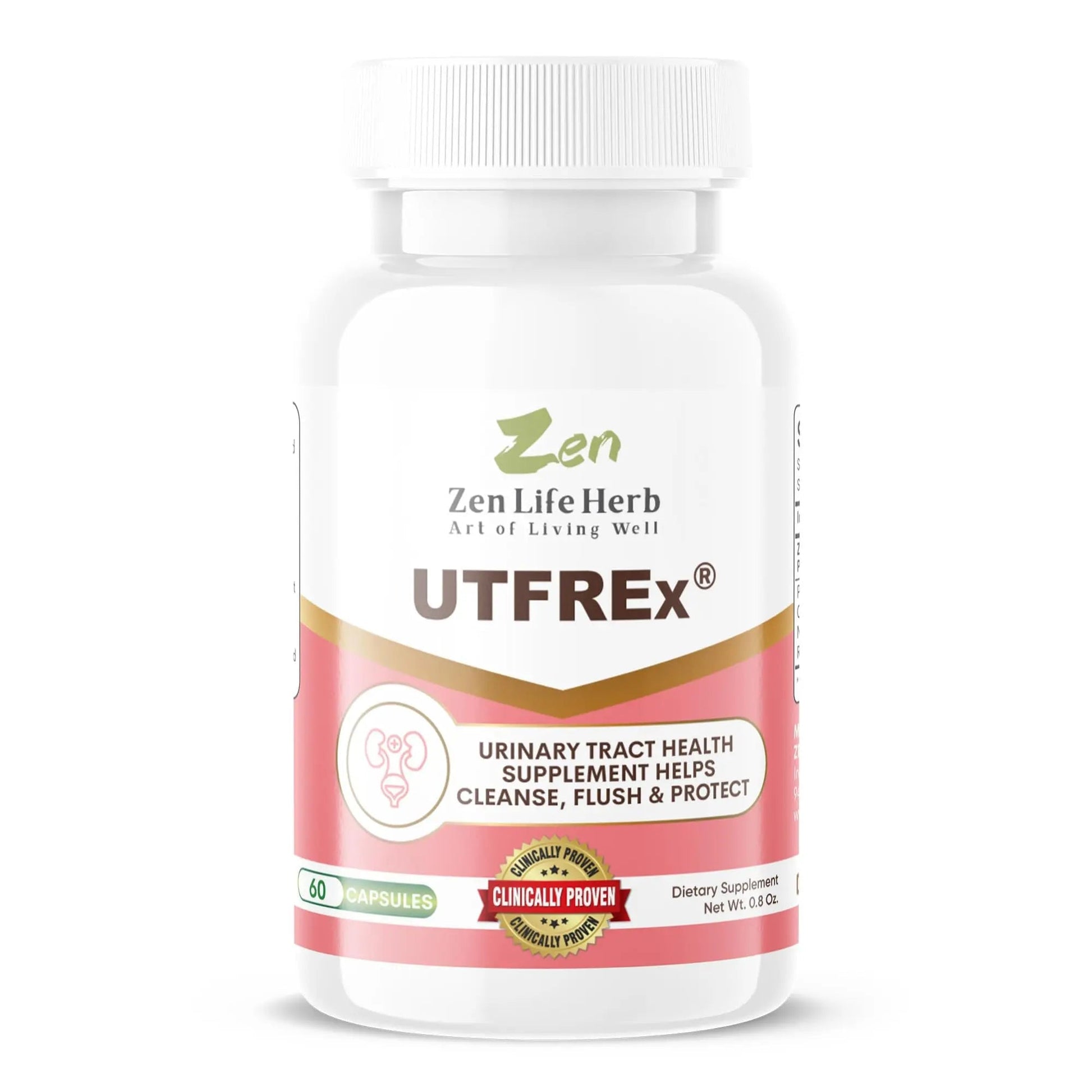 ZEN LIFE HERB UTFREx – Fast Acting - Promotes Urinary Tract Health Supports Healthy Immune and Urinary System, No Vitamins, Minerals, Prebiotics, Sugar, Plant-Based Supplement (60 Capsules) - PrimeBioHealth - canada supplements