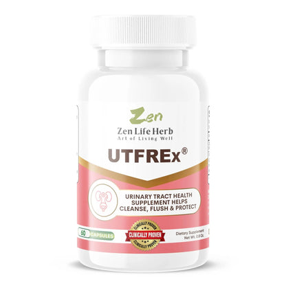ZEN LIFE HERB UTFREx – Fast Acting - Promotes Urinary Tract Health Supports Healthy Immune and Urinary System, No Vitamins, Minerals, Prebiotics, Sugar, Plant-Based Supplement (60 Capsules) - PrimeBioHealth - canada supplements