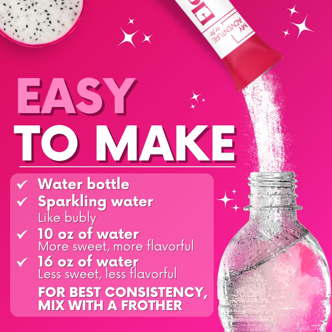 Zero Sugar Dragon Fruit Electrolytes Sticks - Refreshing Hydration - Caffeine Free Energy with Natural Ingredients - Vegan, Keto & Paleo - PrimeBioHealth - canada supplements