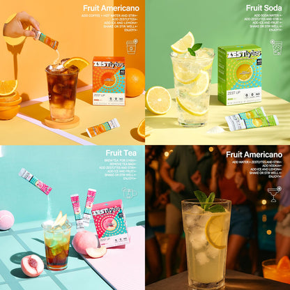 ZestLytes 40 Sticks Low Sodium Sugar Free & 0 Calorie Electrolyte Hydration Packets, Lightly Sweet Electrolyte Powder Drink Mix, Liquid Daily IV Flavors | Lemon Orange Peach Grapefruit - PrimeBioHealth - canada supplements