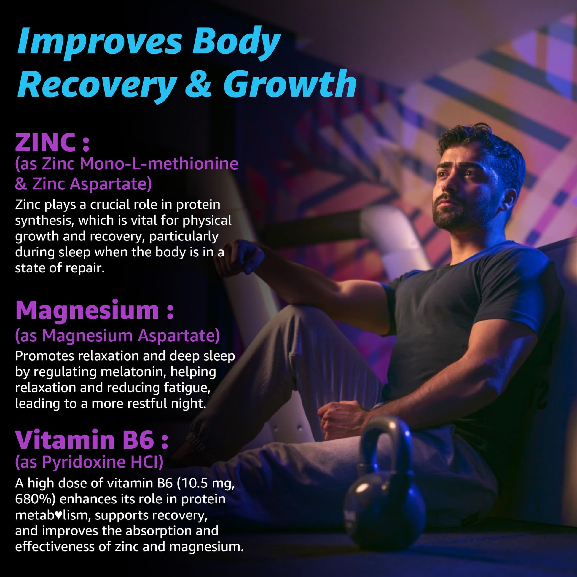 Zinc and Magnesium Supplement, Zinc Magnesium Aspartate Post Workout Gummies for Men Women, with Vitamin B6, B12, D3, Turmeric for Nighttime Recovery, Reduce Fatigue, Boost Immunity & Sleep, 120 Count - PrimeBioHealth - canada supplements