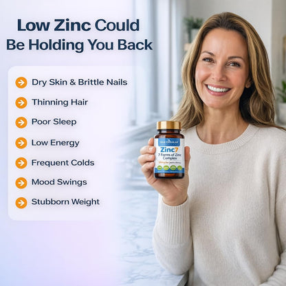 Zinc7: 7-in-1 Zinc Complex 50mg - Maximum Absorption for Immune Defense, Deep Sleep & All-Day Energy | Hormone Balance, Mental Focus - PrimeBioHealth - canada supplements